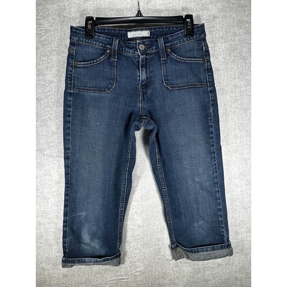 Levi's 545 Womens Jeans Blue Size 6 Medium Wash Cropped Denim Pants Mid Rise - Picture 1 of 8